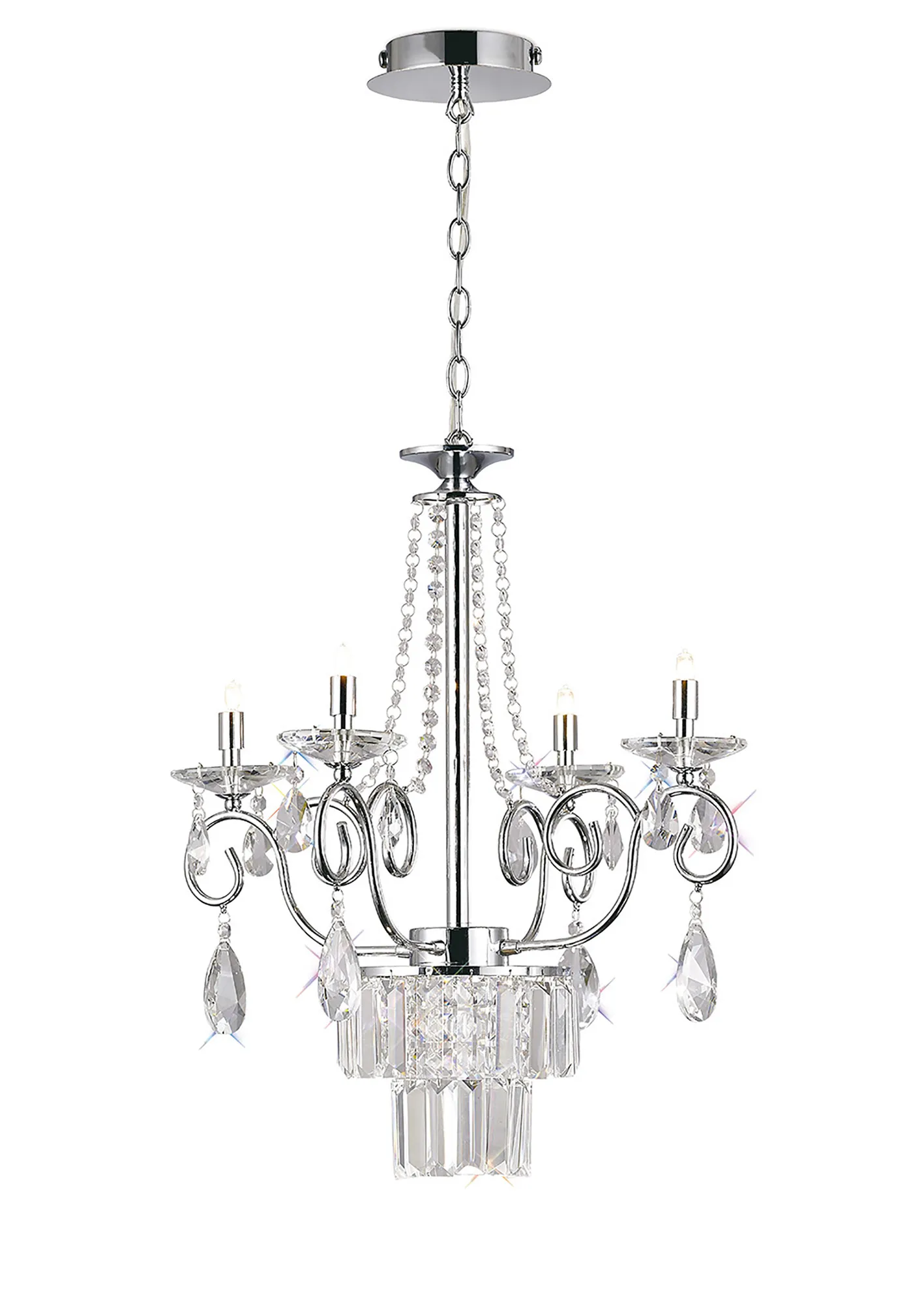 Eden Crystal Ceiling Lights Diyas Multi Arm Crystal Fittings